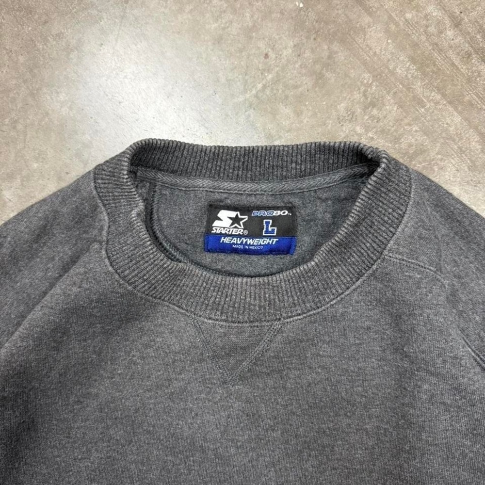 Vintage Gray Starter Essential Blank Heavyweight Cotton‎ Crewneck Sweatshirt  L - Picture 3 of 4